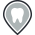 Tooth in map bubble icon