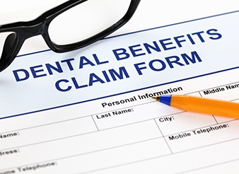 A dental insurance claim form