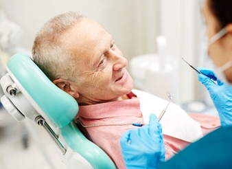 senior man’s dental exam
