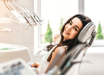 woman in dental chair