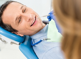 man in dental chair