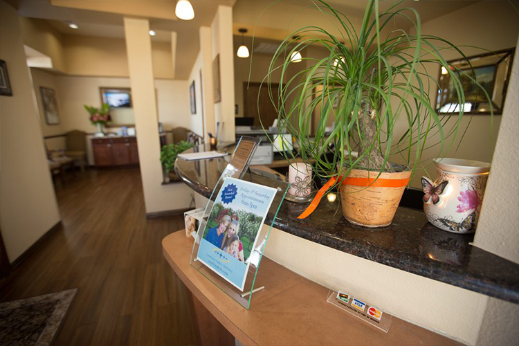 Dental office reception desk