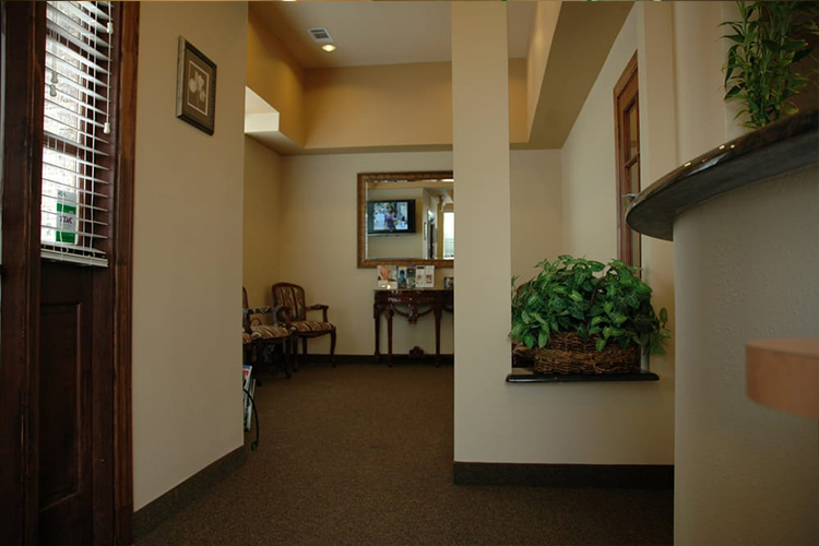 Hallway to dental exam rooms