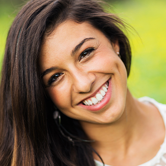 Woman with flawless smile