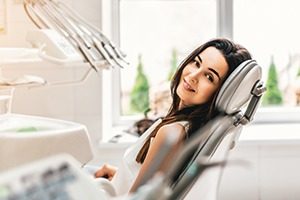 Woman in dental chair