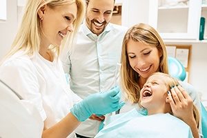 Family at dentist office